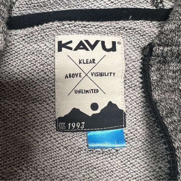 Kavu Vest Womens Large Gray Black Downtime Sleeveless Full Zip Sweatshirt Hooded - Picture 5 of 7
